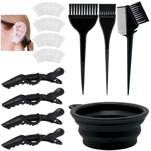 Xarchy 12-Piece Hair Dye Kit with Brush, Bowl & Clips