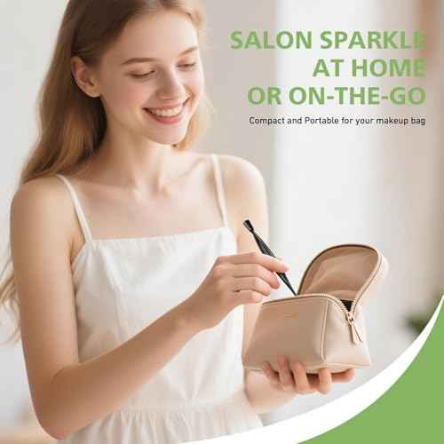 BALUCA 2-in-1 Cuticle Pusher & Trimmer with Fork ? Professional Stainless Steel Nail Cuticle Remover Tool for Pain-Free Manicure & Pedicure ? Durable Metal Cuticle Nippers and Scraper, Black