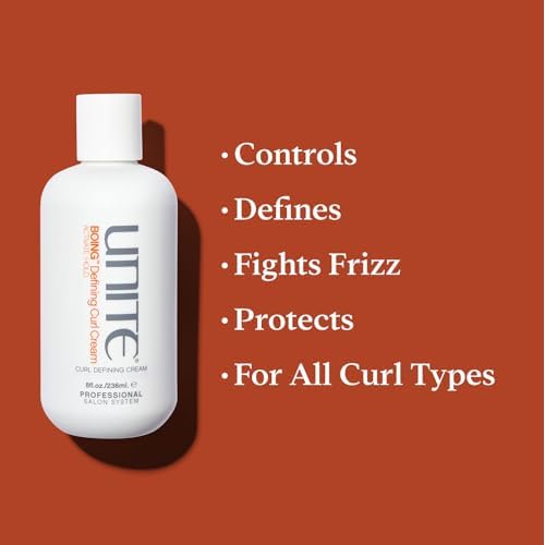 UNITE Hair ? BOING Defining Curl Cream ? Curl Activating Styling Cream for Definition, Flexible Hold & Frizz Control ? For Wavy, Curly & Coily Hair ? UV & Thermal Protection ? 8 Fl Oz