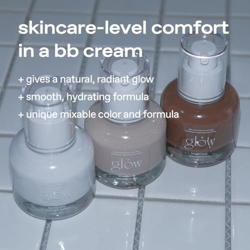 glow mini breathable blemish balm #one | medium-coverage bb cream & tinted moisturizer | skincare-like finish with green tea leaf water infusion | healthy radiant non-comedogenic | 0.2 fl oz