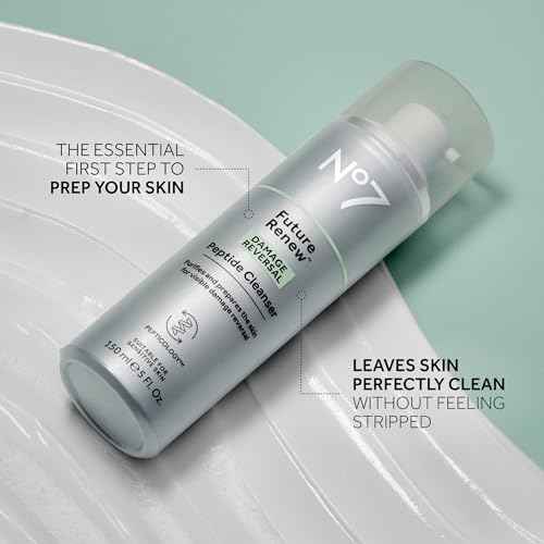 No7 Future Renew Damage Reversal Peptide Gentle Face Cleanser? - Anti-Aging Face Wash to Help Visibly Remove Impurities for Smoother, Nourished Skin - Fragrance-Free Formula (5 Fl Oz)