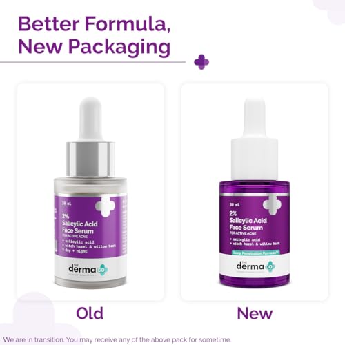 The Derma Co 2% Salicylic Acid Serum for Active Acne | Helps Reduces Acne Marks & Blackheads | Removes Excess Oil & Unclog Pores | Suits All Skin Types | 1.01 Fl Oz/30ml