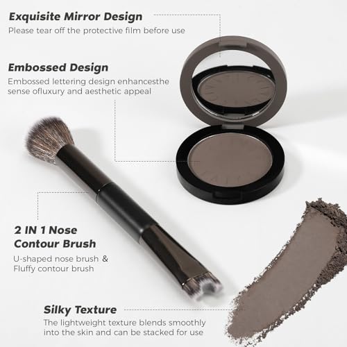 Cool Toned Contour Palette with 2-in-1 Brush & Mirror
