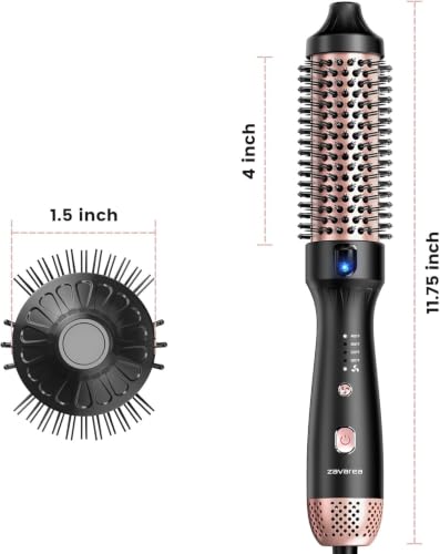 ZAVAREA 1.5" Thermal Brush - Ceramic Ionic Hair Styler, 4 Heat Settings