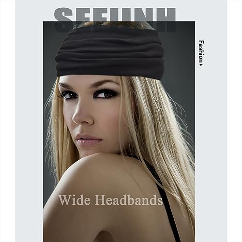 Sefiinh 6-Pack Wide Headbands for Women, Non-Slip Yoga & Sports