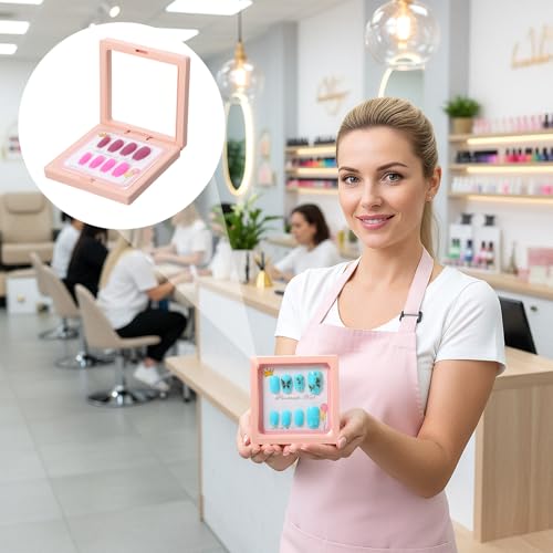 30 Pcs Nail Display Box with Double Sided Tape & Storage Organizer for Nails & Small Items