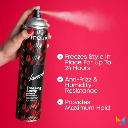 Matrix Vavoom Extra Hold Freezing Styling Spray For All Hair Types- Volumizing & Texturizing Hairspray With Extra Firm Hold, Prevents Frizz & Protects Against Humidity