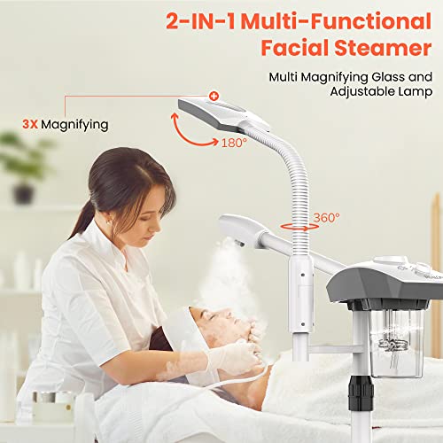 Professional 2-in-1 Facial Steamer with 3X Magnifying Lamp