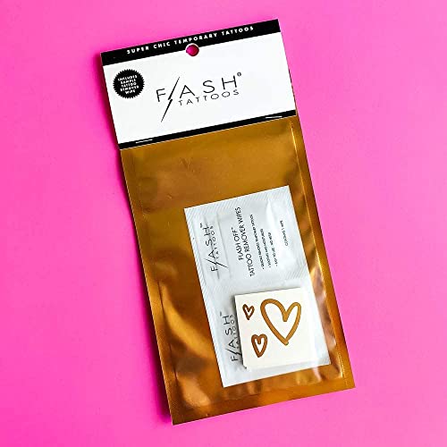 Classic Hearts Metallic Gold Temporary Tattoos - Set of 10