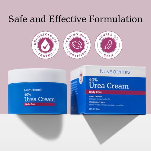 NUVADERMIS 40% Urea Cream with Salicylic Acid for Dry Skin - 5.3 fl oz