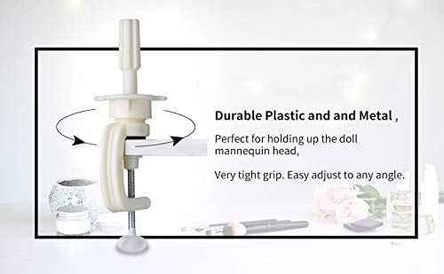 Doll Mannequin Head for Braiding Hair-26", Mannequin Head Stand Desk Table Clamp Tripod Holder