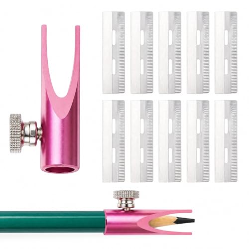 Duckbill Eyebrow Pencil Sharpener Tool with 10 Blades for Precision Shaping