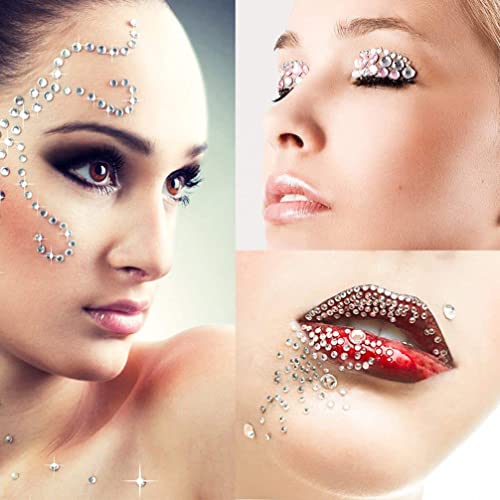 6-Sheet Rhinestone Face Gems Stickers - Reusable Body Art