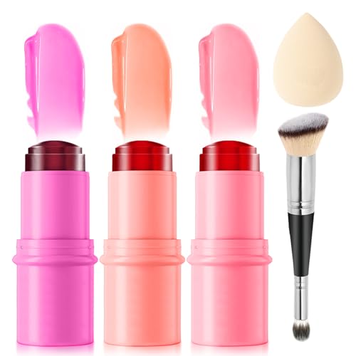 Jelly Blush Contour Stick Trio - Waterproof Cheek & Eye Makeup Set