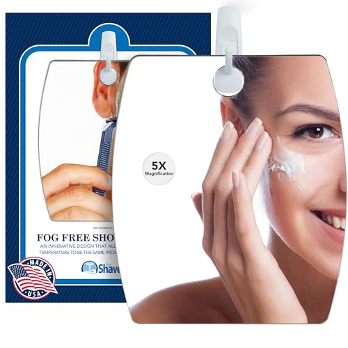 5X Magnifying Anti-Fog Shower Mirror for Shaving