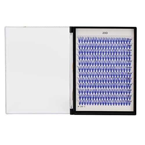 Bodermincer D Curl 240pcs 20D Lash Clusters Wispy Lashes Rose,Red,Blue,Black,Brown,Purple,Light Green,Dark Green Colors to Choose Lashes Cluster Eyelashes Eyelash Extension (16mm, Blue)
