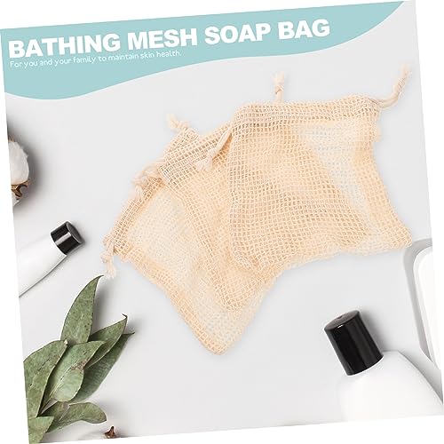 40pcs Cotton Linen Soap Bags with Drawstring - Exfoliating Mesh Pouches