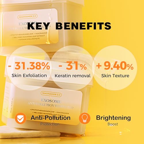 APOTHE Exosome Anti-Pollution Toning Pads with Niacinamide & Lotus ? Brightening, Hydrating & Exfoliating, 60 Pads (3.38 fl oz)