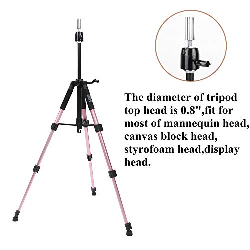 55" Adjustable Mannequin Tripod Stand - Professional Wig Head Display