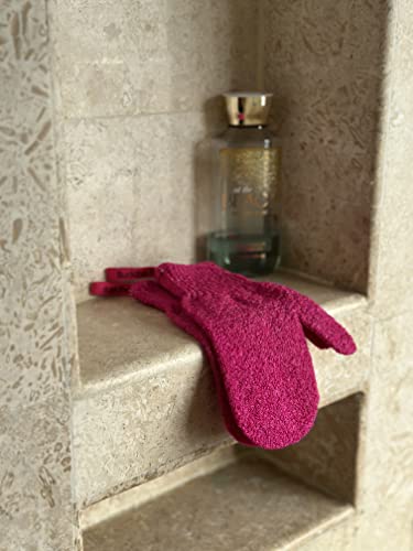 Exfoliating Shower Scrub Gloves - 3 Pairs for Face & Body