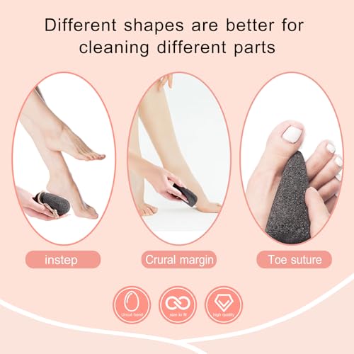 Natural Volcanic Pumice Stone Set for Feet - 3 Shapes Callus Remover