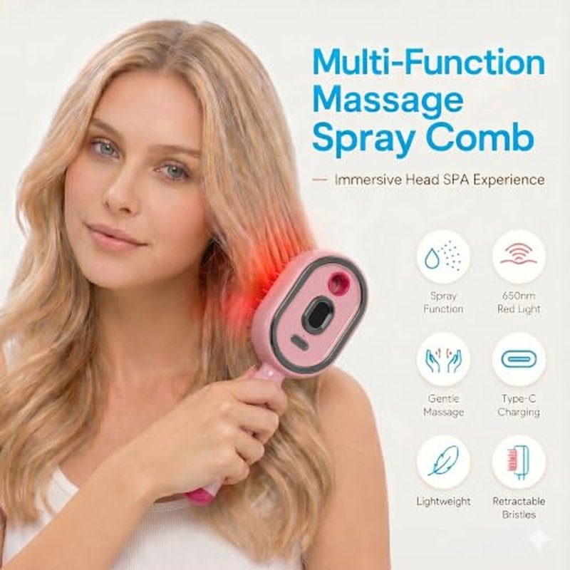 Electric Spray Air Cushion Massage Comb - 5 in 1 Hair Brush