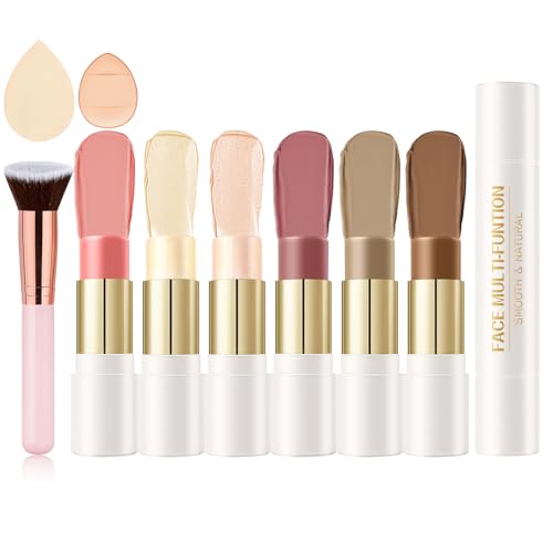 6-Color Cream Contour Stick Kit with Highlighter & Bronzer