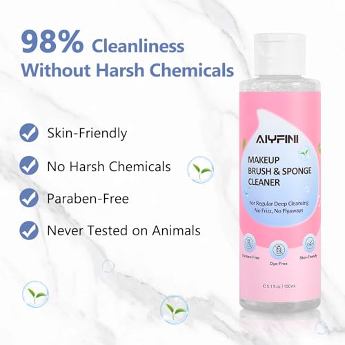 Alyfini Makeup Brush Shampoo, 5.1 oz Deep Clean Formula