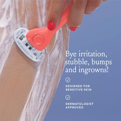 Billie Women¡¯s Razor Kit, 1 Handle + 2 Blade Refills + Magnetic Holder, Coral