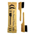 2-in-1 Sapling Split-leaf Mustache Brush & Comb (2-Pack) from Green Beard Grmng - Boar Bristle & Bamboo