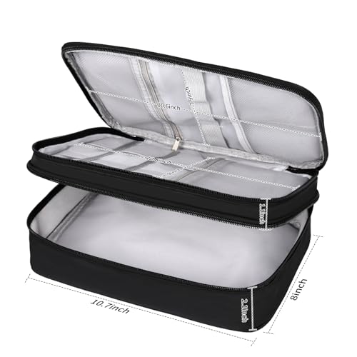 AIHOPESTO Barber Case Double-Layer Clipper Bag for Clippers & Accessories - Black