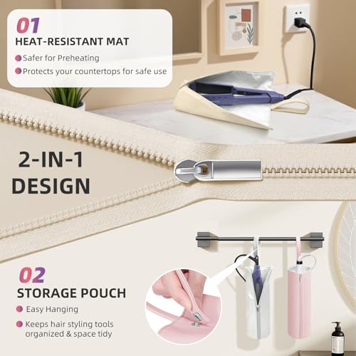 Heat Resistant Styling Mat & Travel Bag for Curling Iron