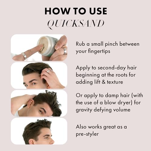 Hanz de Fuko Quicksand Hair Wax – Matte Finish Styling Paste, 2 oz