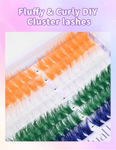 3D Colored Lash Clusters - 224 Pcs Fluffy Mink Extensions 9-16mm