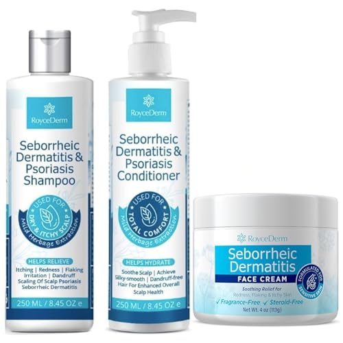 Roycederm Seborrheic Dermatitis & Psoriasis Face Cream ? Steroid-Free Moisturizer for Redness, Flaking & Sensitive Skin ? Face, Scalp & Body Daily Relief ? Fragrance-Free, Non-Greasy, 4 oz