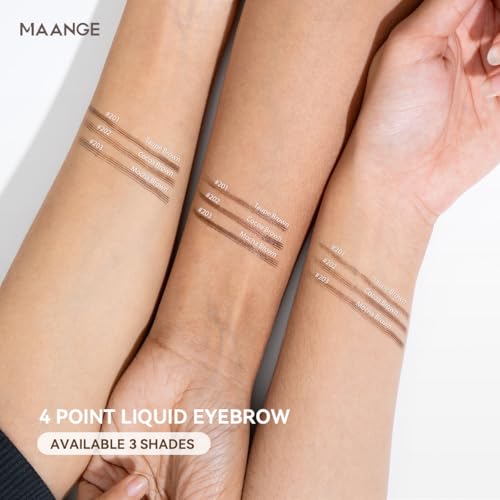 MAANGE Liquid Brow 4-Fork-Tip,Ultra-fine Waterproof EyeBrow Pencil,Long-lasting, Smudge-Proof, Creates Natural Tint,B202+B203-2pcs