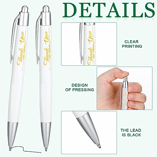 50 Set Wedding Thank You Gifts, Thank You Lip Balm Bulk Retractable Ballpoint Pen Appreciation Card Organza Drawstring Gift Bag Bridal Shower Gift for Guest Wedding Party(Eucalyptus Leaf)