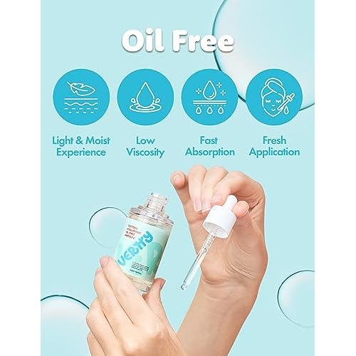 Vertty Tea Tree Hyaluronic Oil Free Ampoule | Hydrating, Moisturizing, Redness Relief Serum | Blemish Skin Corrector Serum | Non-Comedogenic Moisturizer for face | Long-lasting Hydration (1.5oz)