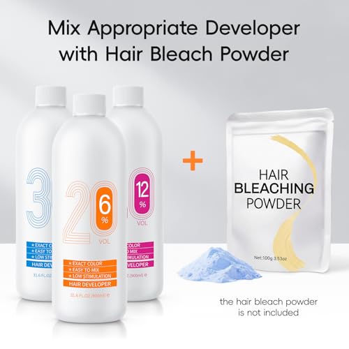 20 Volume Hair Developer Cream, 900ml - Hair Bleach Lightener