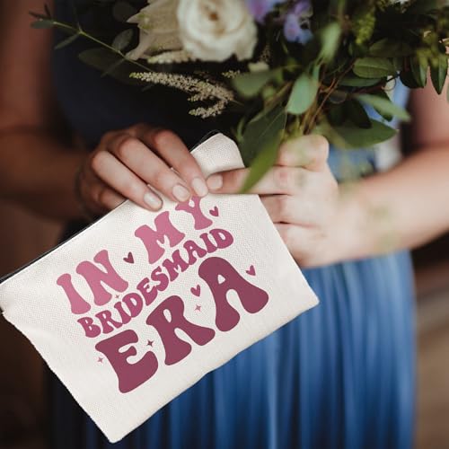 In My Bridesmaid Era Makeup Bag - Bridesmaid Gifts for Women, Cosmetic Pouch for Bachelorette Party, Bridal Shower Essentials, Wedding Party Favor, Travel Toiletry Bag