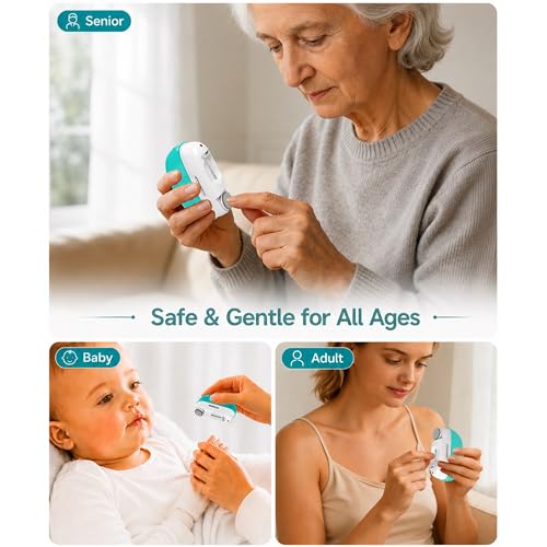 Electric Nail Clipper for Seniors, Automatic Trimmer for Thick Nails