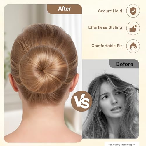 Dark Brown Hair Bun Maker Tool - 4 Pack Snap Ballet Bun