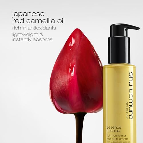 shu uemura art of hair Essence Absolue Nourishing Cream - Protects Against Heat Damage and UV, Hydrates and Smooths, For All Hair Types, 5 Fl Oz