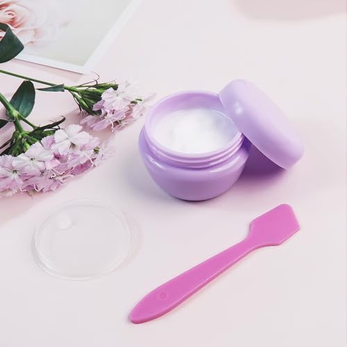 6 Pcs 20ml Small Travel Containers - Convenient Travel Size Containers for Toiletries, Creams, Lotion, Essential Compact Size for Traveling (Includes 2 Small Spoons)