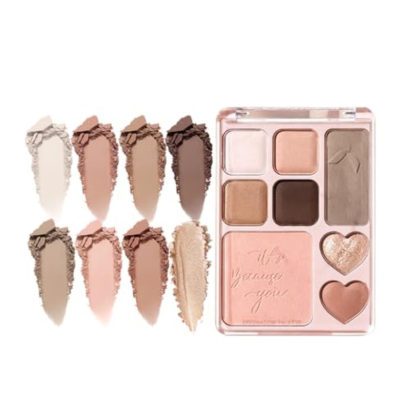 8-Color All-in-One Makeup Palette with Eyeshadow, Blush & Highlighter
