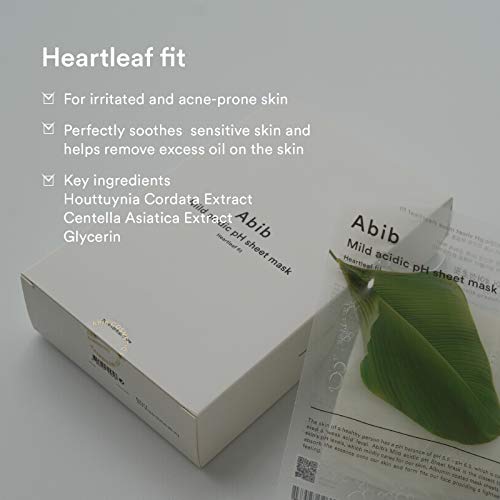 Abib Mild acidic pH sheet mask Heartleaf Fit 30ml (10pcs)