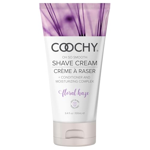 Coochy Moisturizing Shave Cream with Floral Haze - Gentle Intimate Lotion, 3.4 oz - Rash-Free, Hydrating Formula for Bikini, Underarms & Legs - Pack of 1