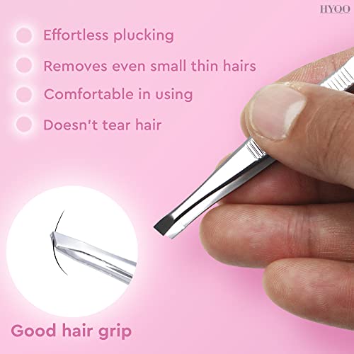 24-Pack Stainless Steel Slanted Tweezers 3.5in - Eyebrow & First Aid