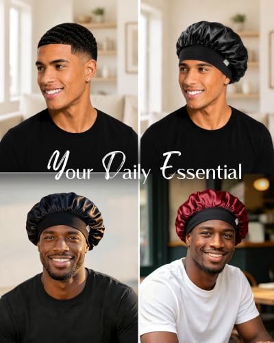 Satin Bonnet for Men Short Hair | Stay-On Night Cap