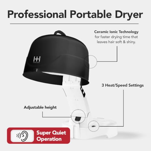 Annie Ceramic Ionic Hood Hair Dryer – Adjustable Height